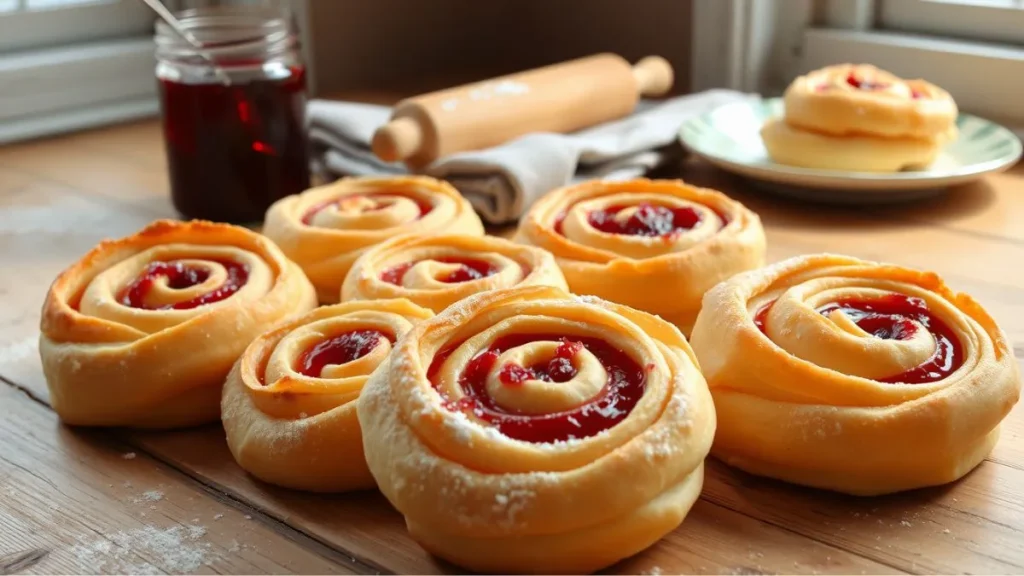 Puff pastry Desserts with jam