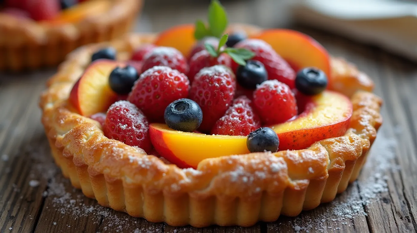 Simple puff pastry desserts with fruit