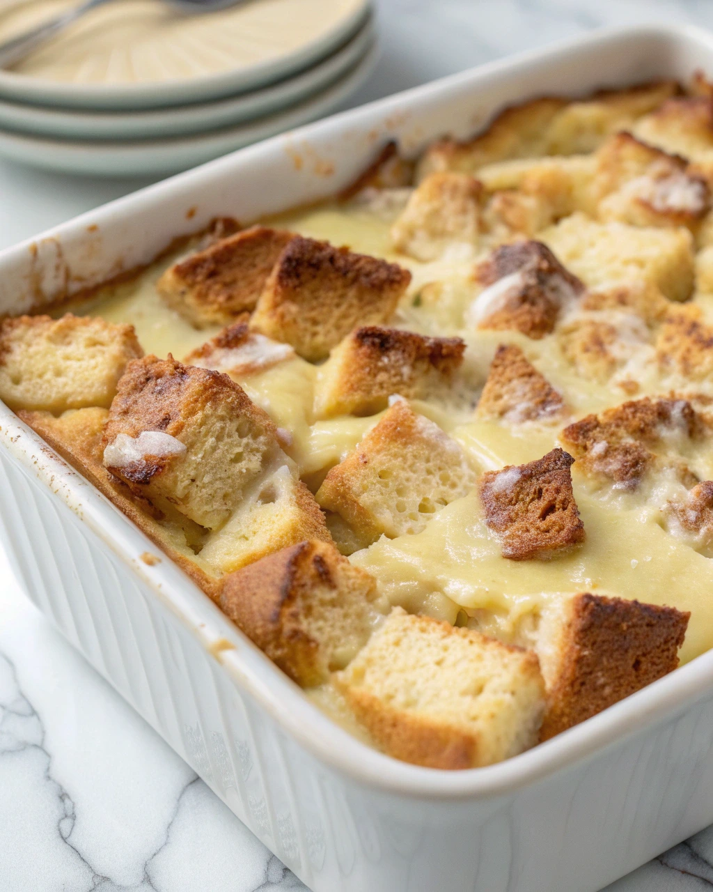 white chocolate bread pudding