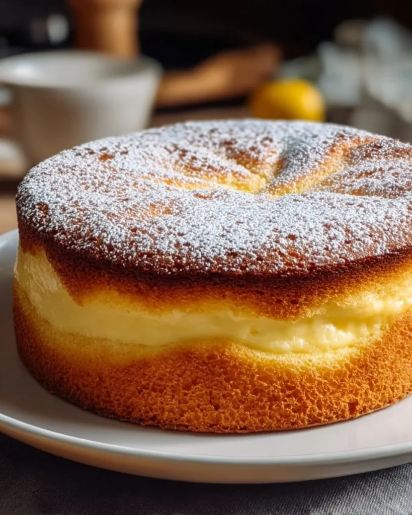 Delicious 12-tablespoon lemon cake garnished with fresh lemons