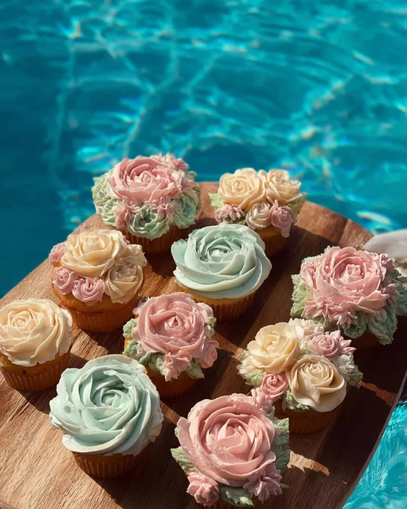 A variety of amazing cupcakes with colorful frosting and decorative toppings.