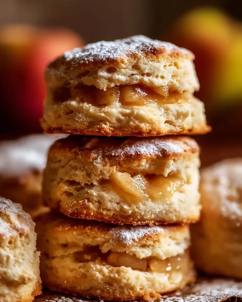Delicious apple pie biscuits with flaky crust and apple filling