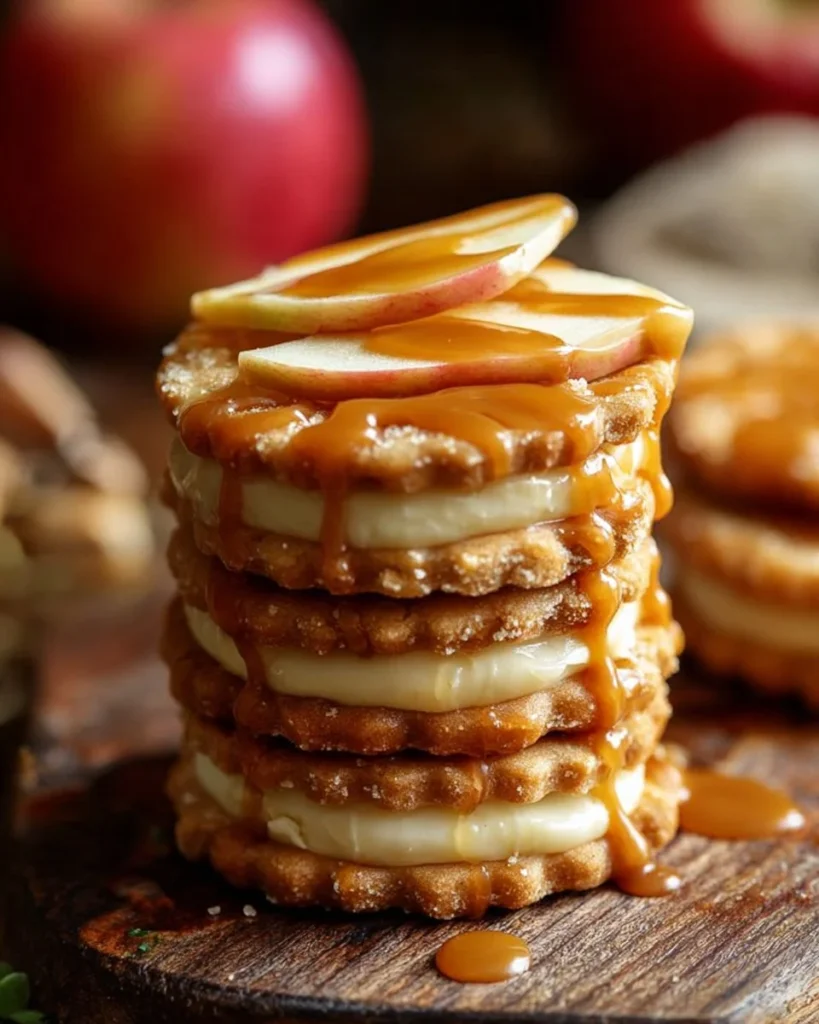 Delicious Apple Pie Cheesecake Cookies with a cinnamon crust and apple filling