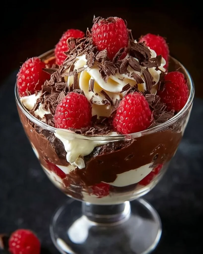 Delicious Baileys Chocolate Cheesecake Trifle layered dessert