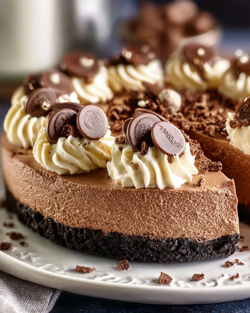 Delicious Baileys Chocolate Cream Pie topped with chocolate shavings and whipped cream