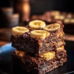 Delicious banana bread brownies with chocolate and banana flavors