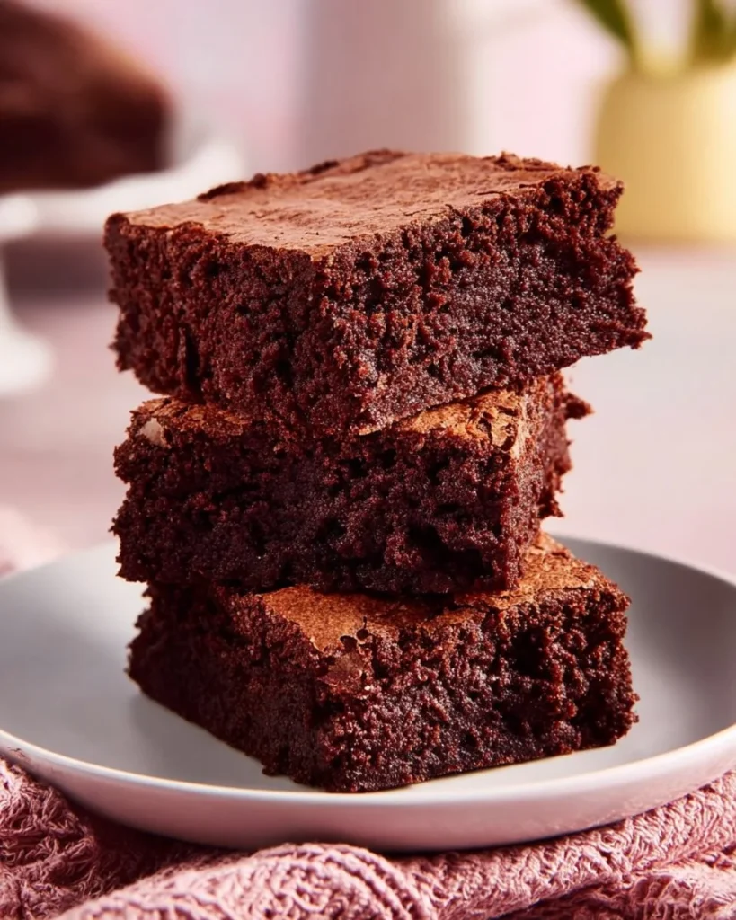 Delicious homemade banana brownies ready to be served on a plate
