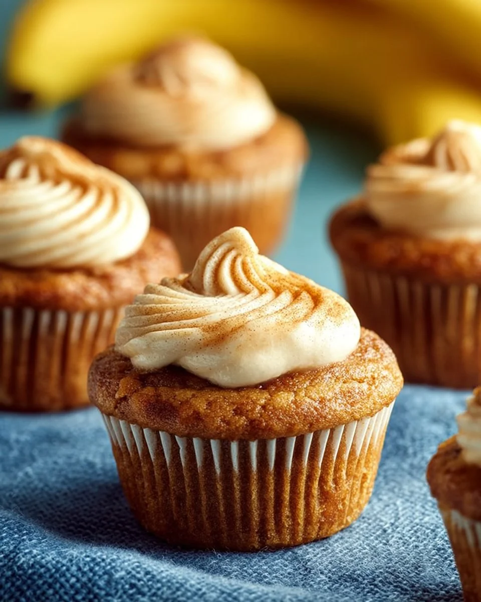 Freshly baked Banana Cream Cheese Muffins on a cooling rack