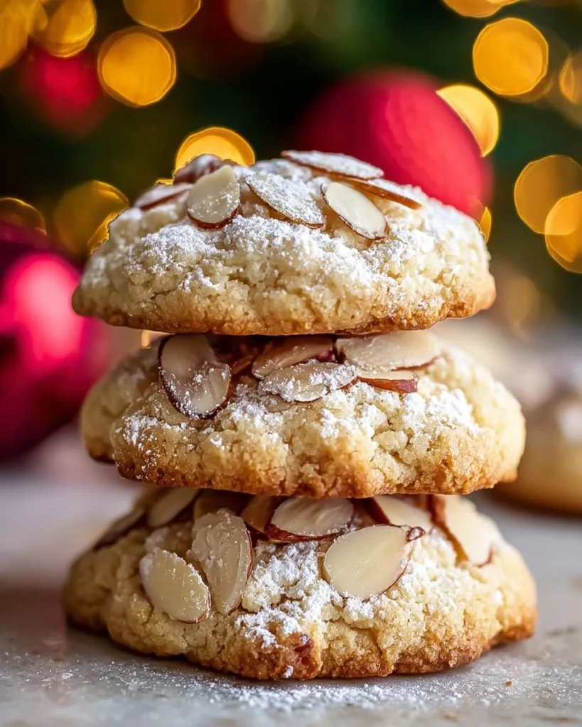 Delicious Christmas cookies made with almond paste, perfect for holiday festivities.