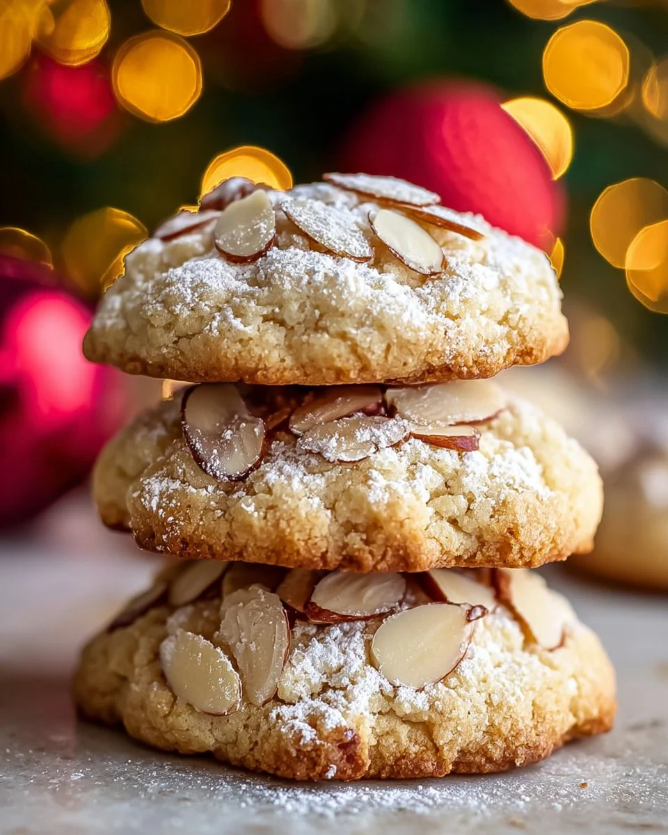 Delicious Christmas cookies made with almond paste, perfect for holiday festivities.