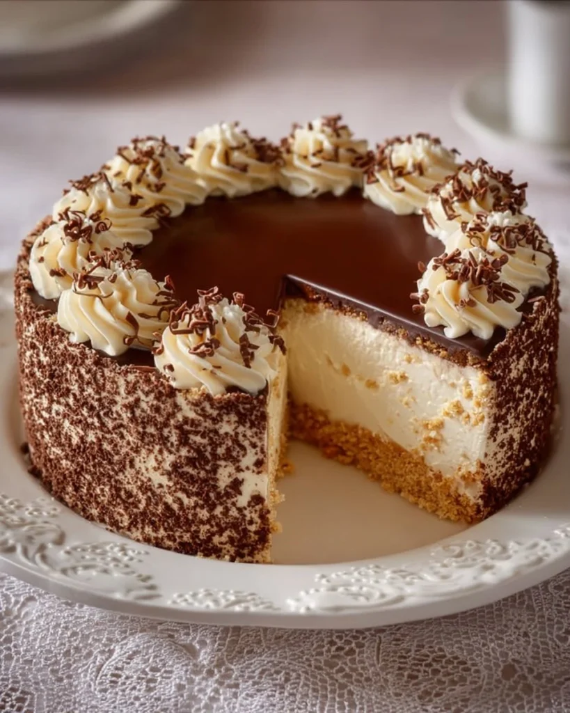 Slice of Bird's Milk Cake topped with fluffy cream, ready to be served.