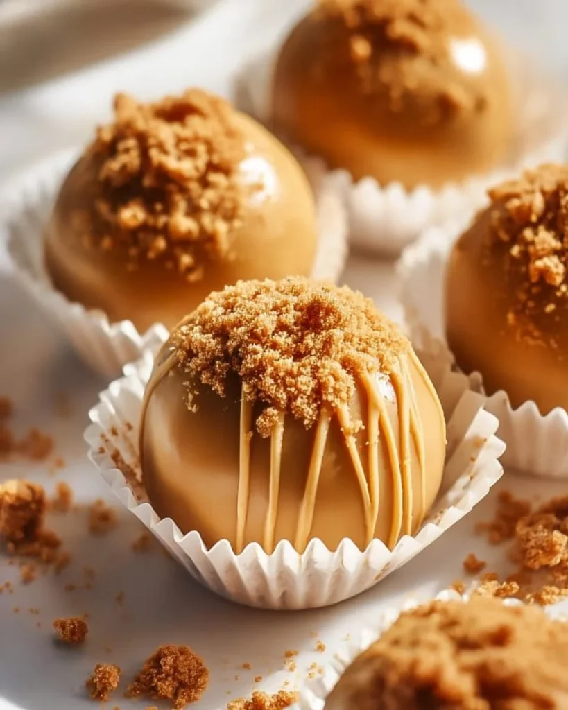 Delicious homemade Biscoff Truffles with a rich caramel flavor