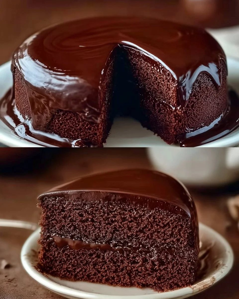 Delicious Blender Chocolate Cake garnished with chocolate shavings