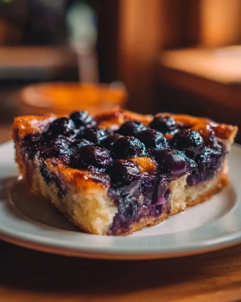 Blueberry Cream Cheese French Toast Bake topped with fresh blueberries