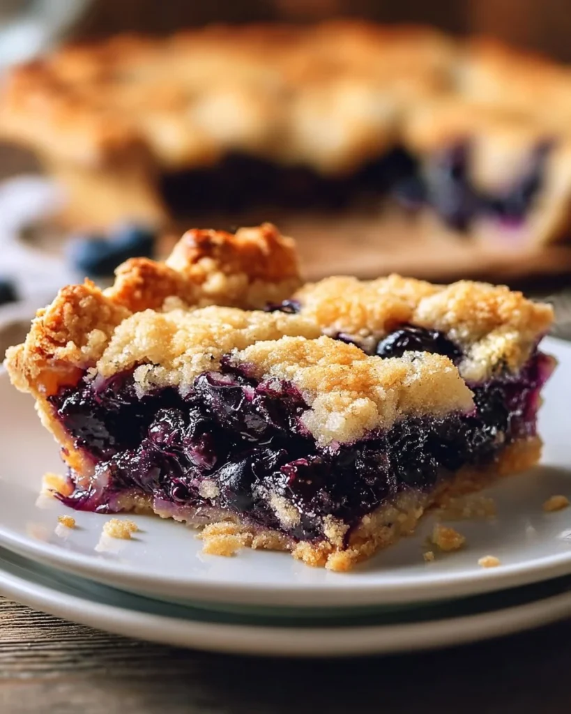 Delicious blueberry pie bars with a buttery crust and fresh blueberries