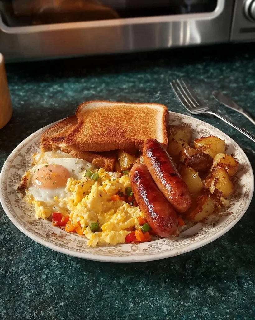 Delicious breakfast dishes served for supper