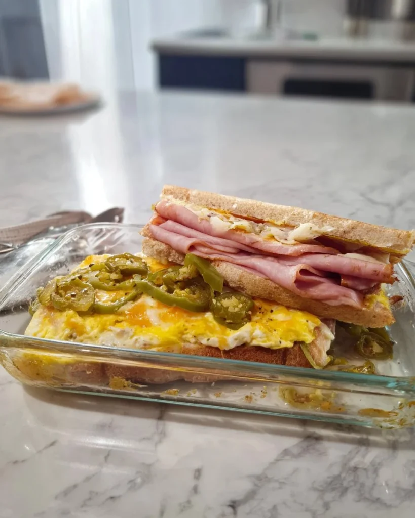 Delicious Breakfast Sammie with eggs, cheese, and bacon on a toasted bun
