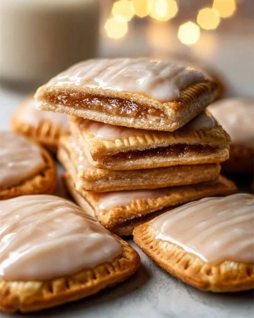 Delicious Brown Sugar Pop Tart Cookies stacked on a plate