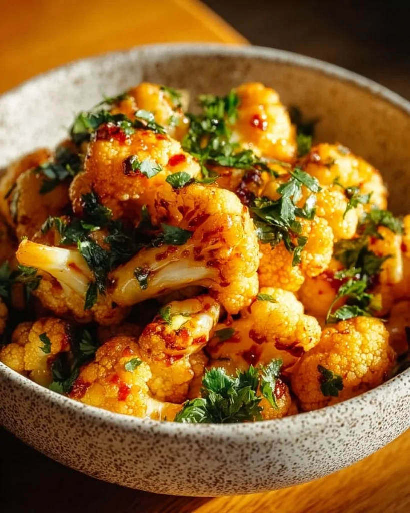 Crispy Buffalo Cauliflower Wings served with dipping sauce