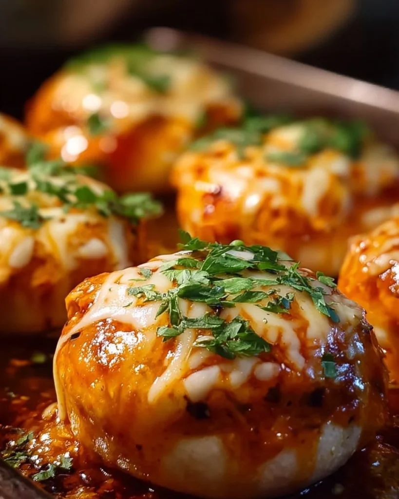 Buffalo Chicken Stuffed Rolls fresh out of the oven