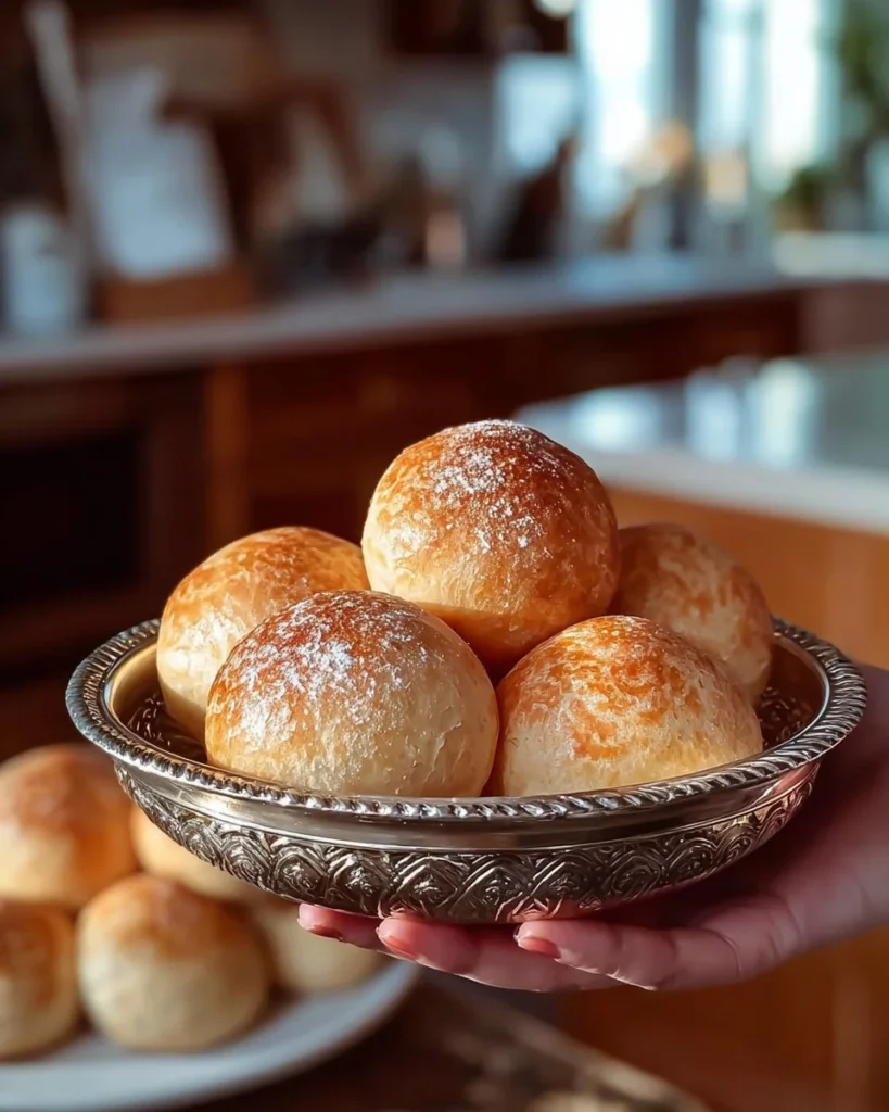 Freshly baked yeast buns ready to serve from the oven.