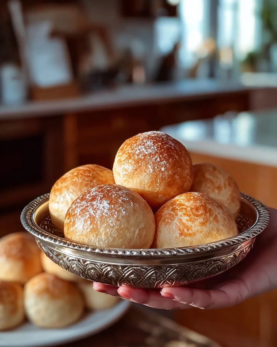Freshly baked yeast buns ready to serve from the oven.