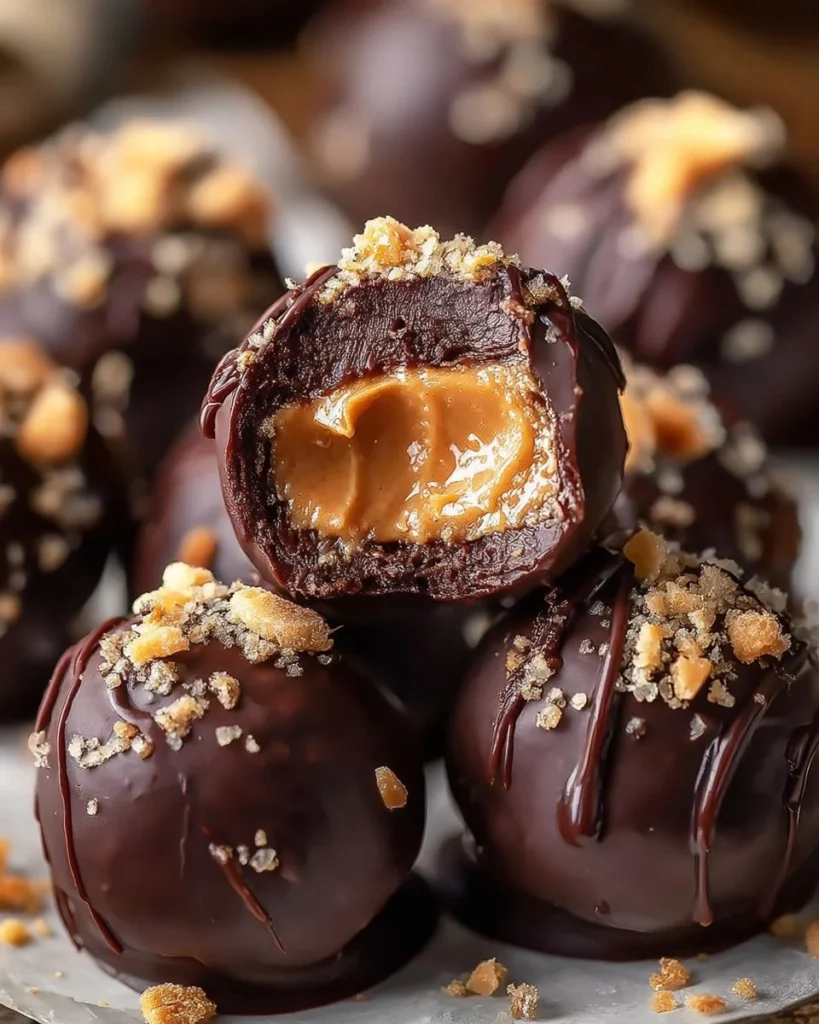 Delicious homemade Butterfinger Balls on a plate, ready to enjoy.