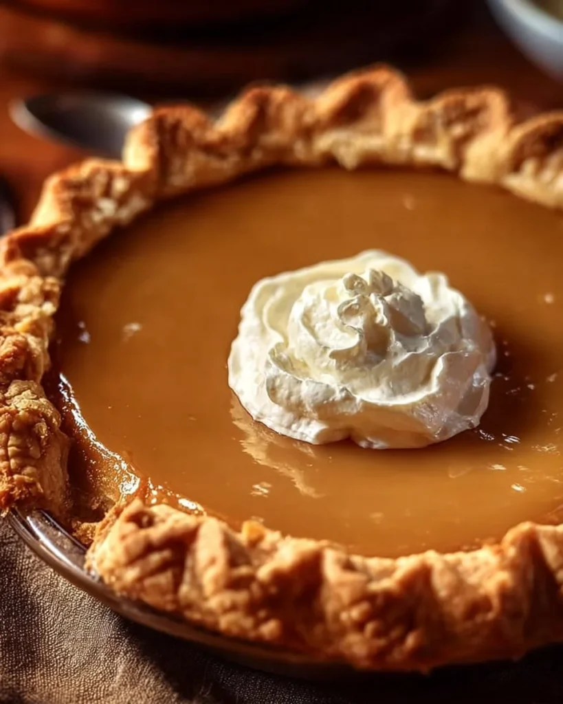 Delicious homemade butterscotch pie with creamy filling and crust.