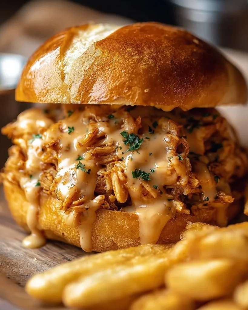 Plate of delicious Cajun Chicken Sloppy Joes served with toppings