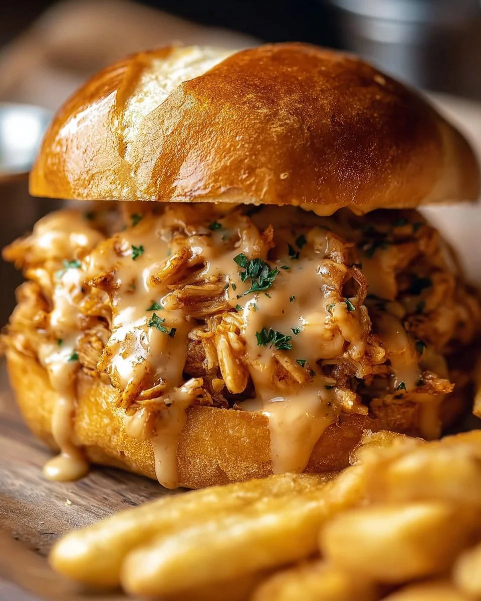 Plate of delicious Cajun Chicken Sloppy Joes served with toppings