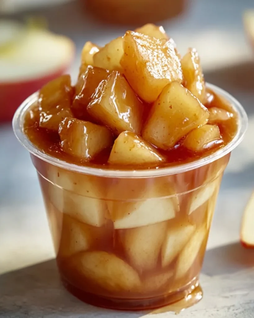 Caramel Apple Dessert Cups with fresh apples and drizzled caramel