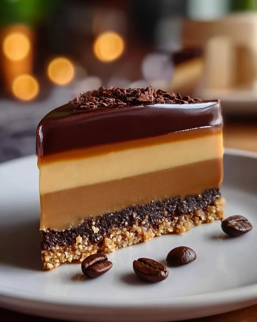 Delicious caramel coffee fudge squares with a glossy caramel drizzle
