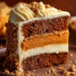 Moist and flavorful Carrot Cake Coffee Cake slice with cream cheese frosting