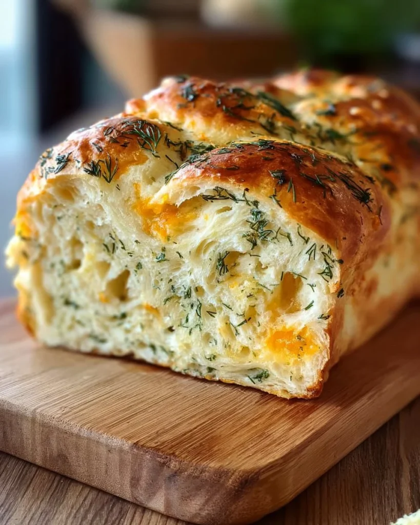 Freshly baked Cheddar Herb Swirl Bread with herbs and melted cheese