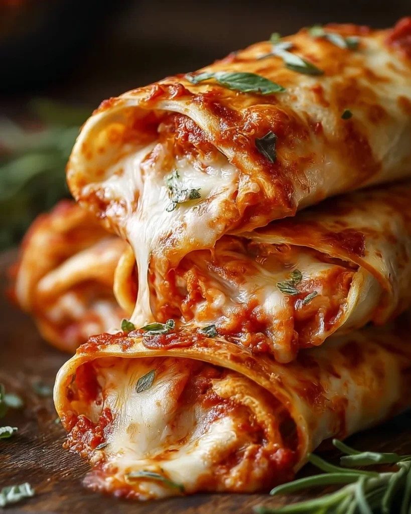 Cheesy Air Fryer Chicken Parmesan Wraps served on a plate