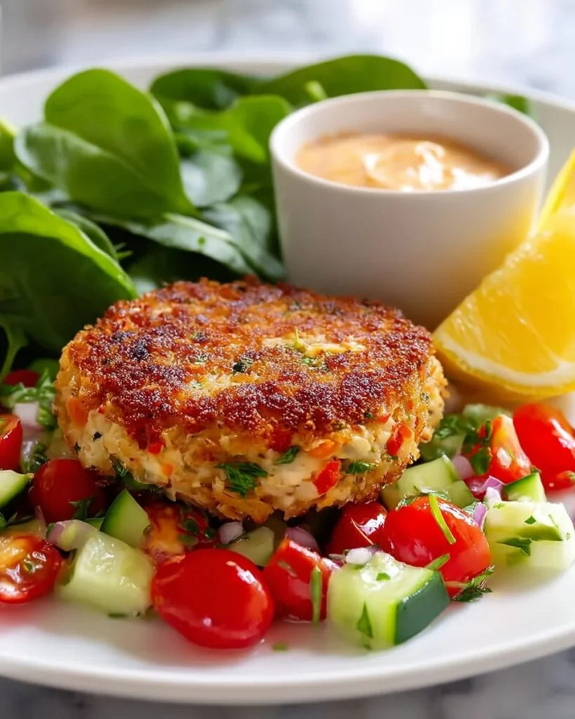Delicious homemade salmon cakes served on a plate