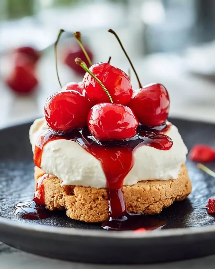 Delicious cherry cheesecake cookies topped with cherries and cream cheese frosting