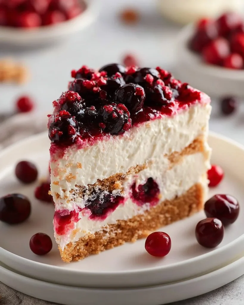Cherry Cream Cheese Coffee Cake topped with cherries and cream cheese frosting