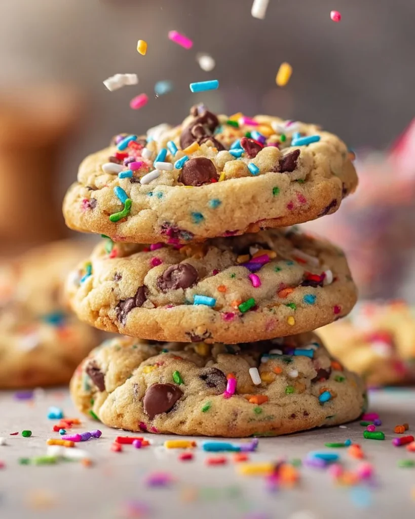 Delicious chocolate chip birthday cookies, perfect for celebrations.