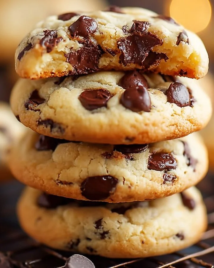 Delicious chocolate chip cheesecake cookies on a plate
