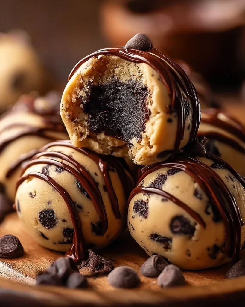 Chocolate Chip Cookie Dough Brownie Bombs with rich brownie and cookie dough layers