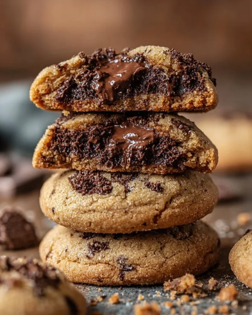 Chocolate crumb cake cookies with a rich crumb topping and chocolate base