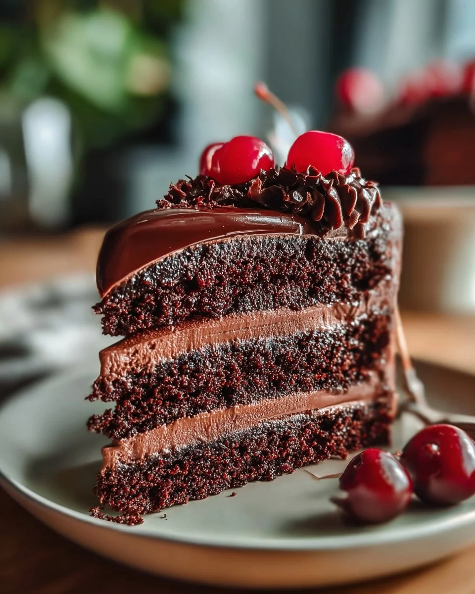 Delicious Chocolate Decadence Cake with layers of rich chocolate frosting