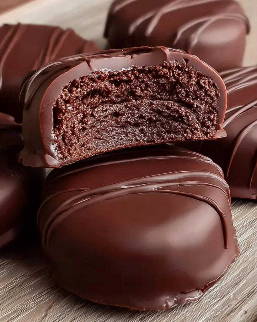 Chocolate donuts filled with chocolate and cashew cream on a plate