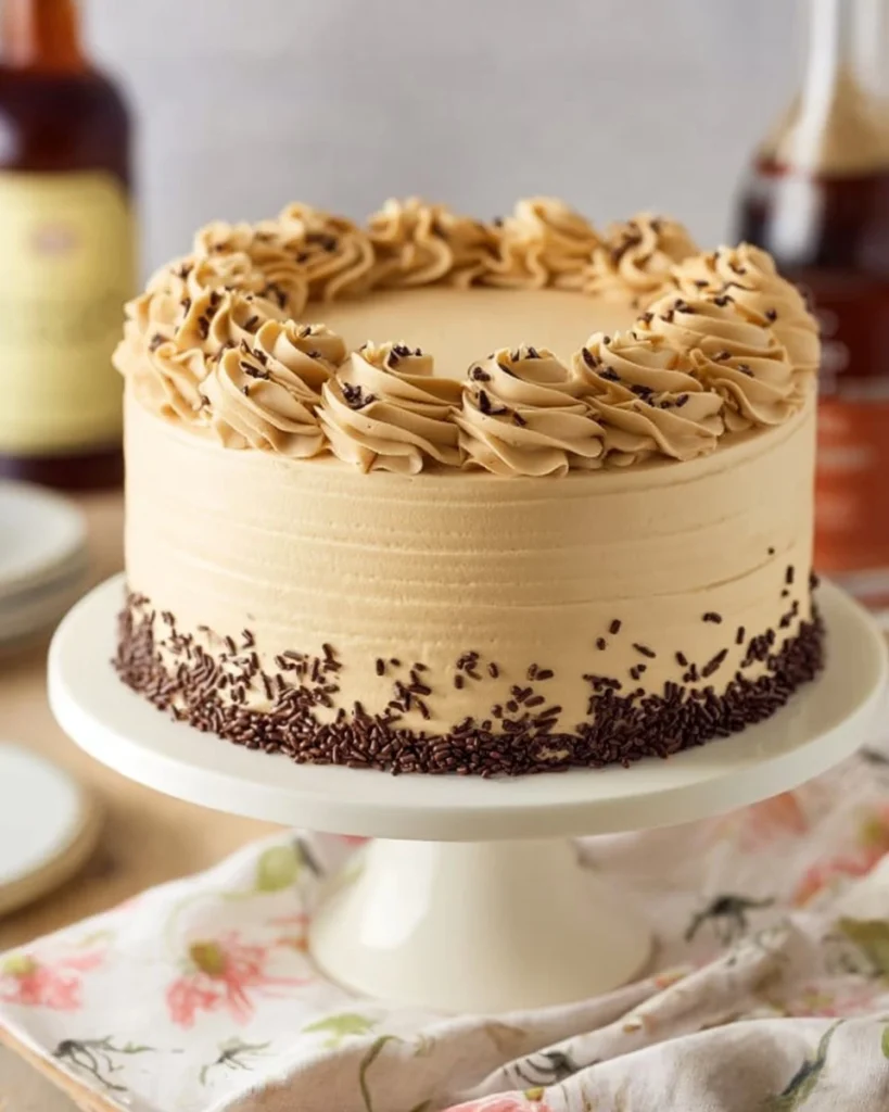 Delicious Chocolate Espresso Cake topped with rich chocolate ganache