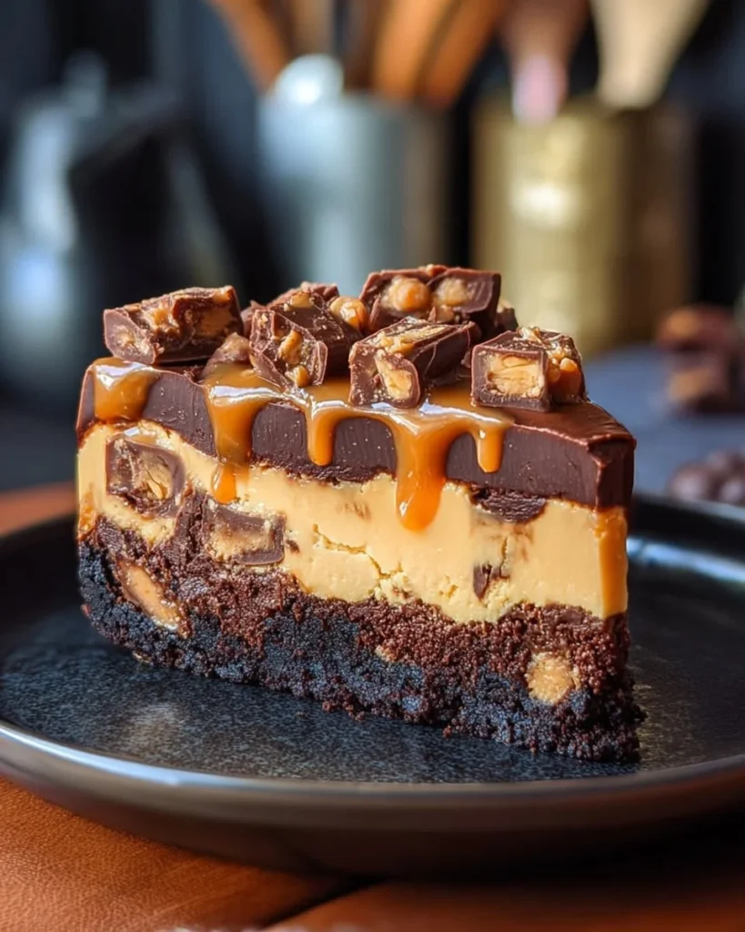 Delicious chocolate fudge truffle cheesecake topped with chocolate ganache