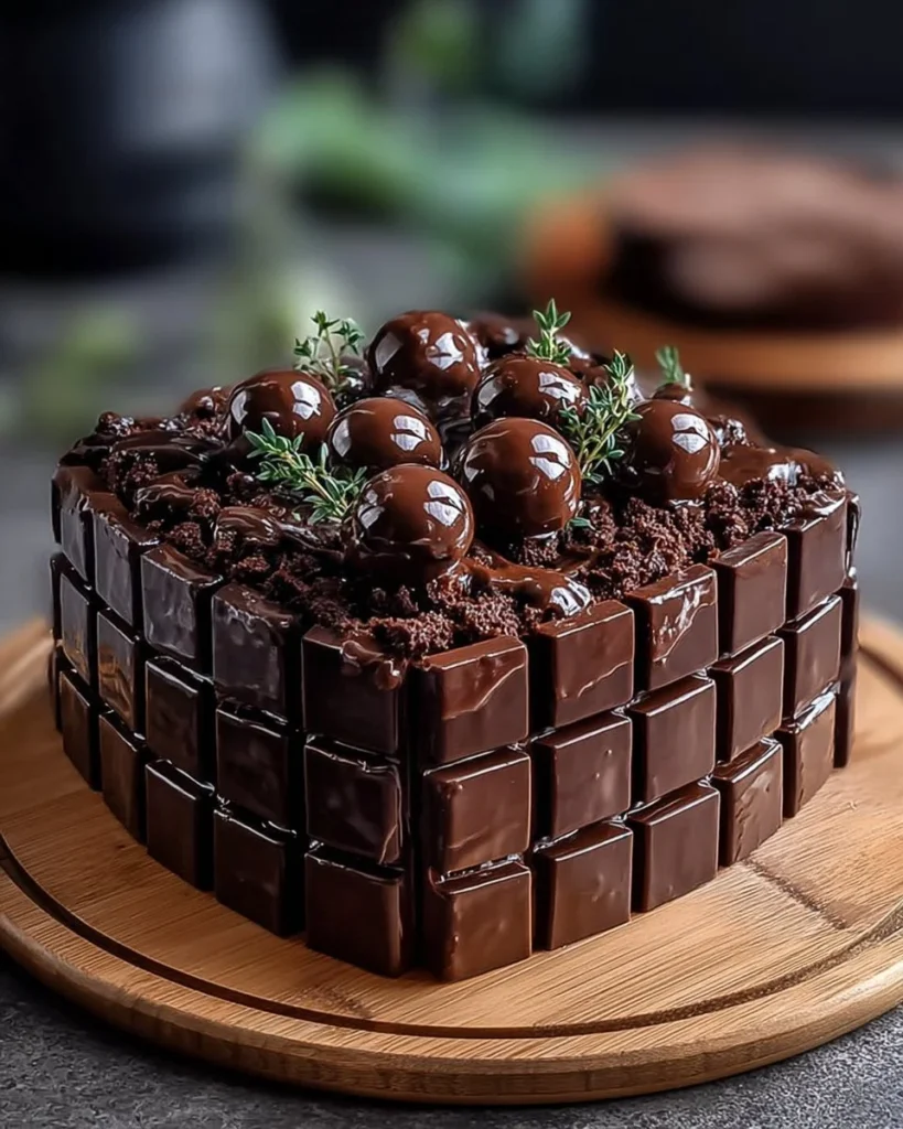 Delicious and decadent Chocolate Grid Cake with a unique design
