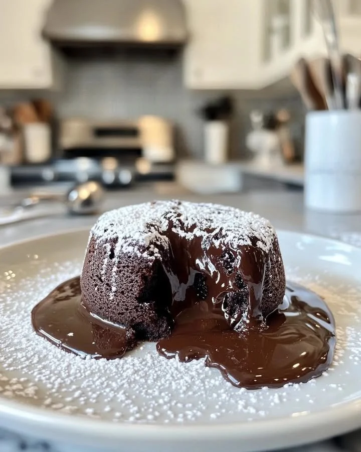 Decadent Chocolate Lava Cake with melted center served on a plate.