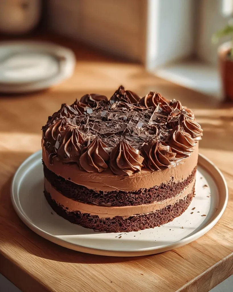 Decadent chocolate lava layer cake with molten chocolate filling