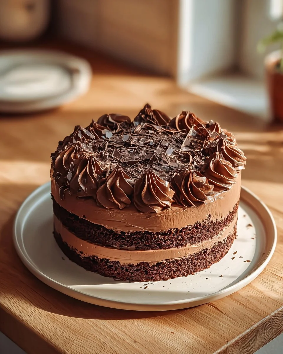 Decadent chocolate lava layer cake with molten chocolate filling